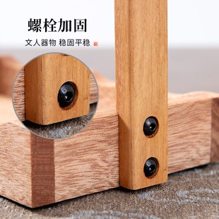 梅林笔庄花梨木笔架毛笔挂架实木笔挂展示架新中式笔挂笔架摆件古