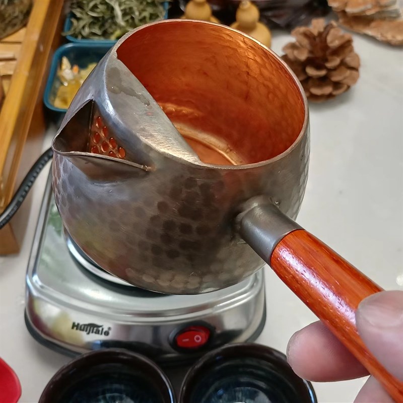甘肃陕西天水陇南罐罐茶煮茶器煮茶炉500瓦炉纯铜大容量铜罐套装