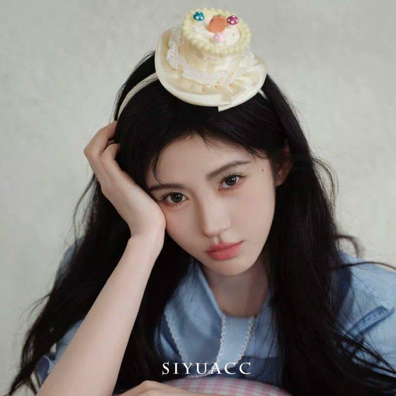 鞠婧祎同款生日帽蛋糕发箍2025甜美可爱氛围感头箍搞怪头饰发饰女