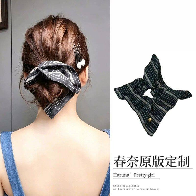 气质方巾大肠发圈女2026新款韩系高级感头绳发绳后脑勺丸子头发饰