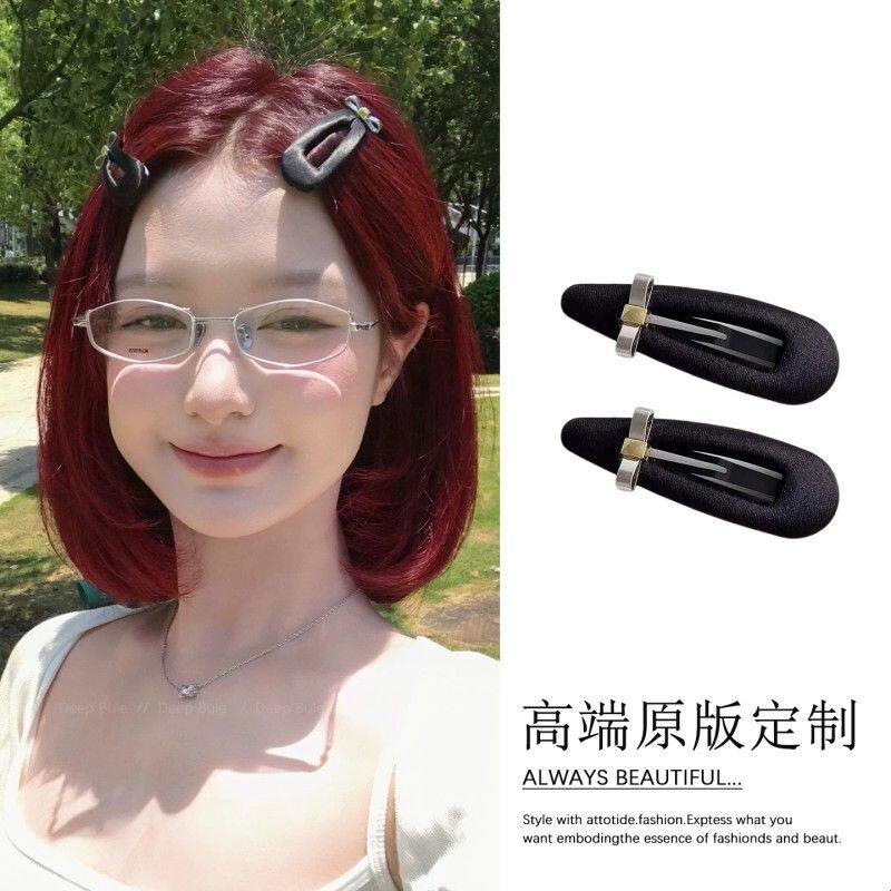 立体金属蝴蝶结水滴发夹边夹侧边刘海夹女夏天韩系高级感前额发卡
