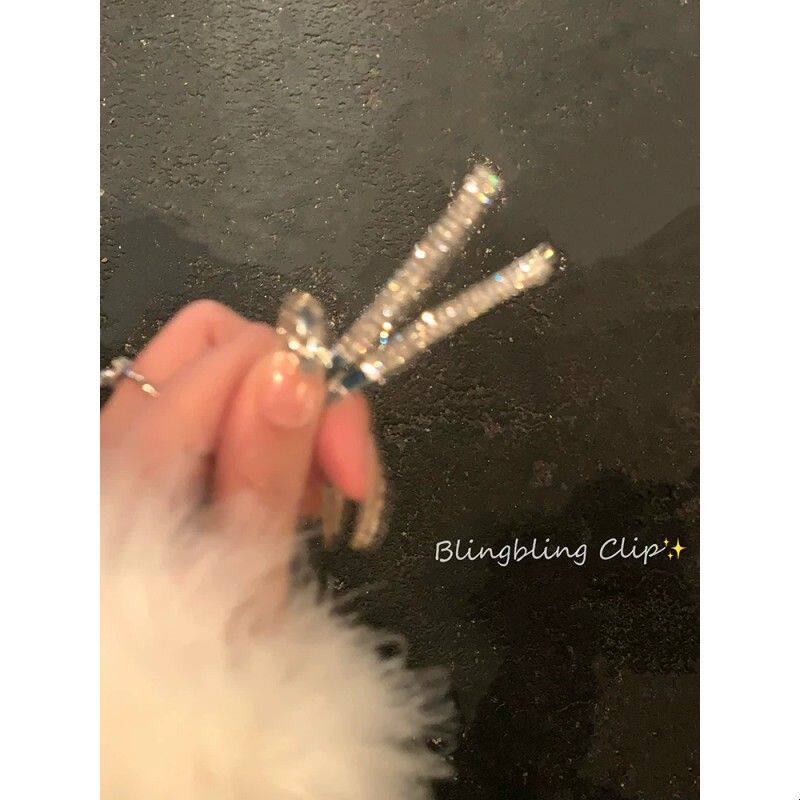 【蜜桃茶】C位出道 女团风锆石一字夹刘海发夹女前额精致侧边发卡