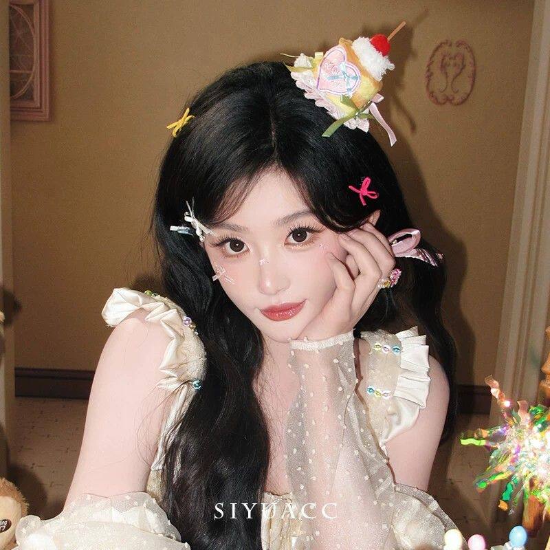 孔雪儿同款蛋糕生日帽发夹女甜美可爱卡通造型发卡氛围感发饰头饰