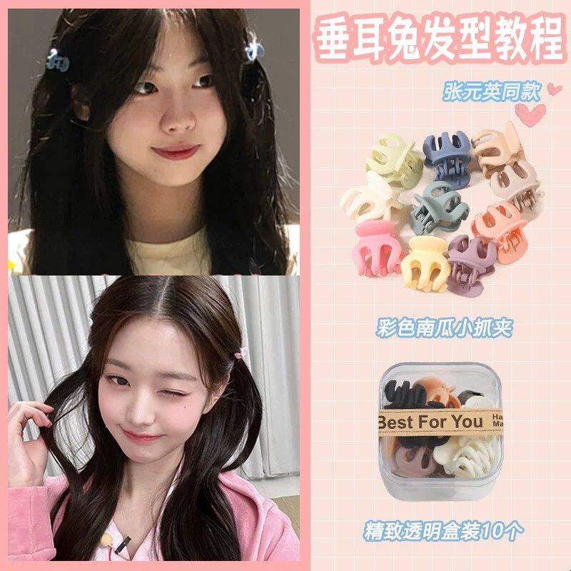 张元英同款发饰彩色小抓夹垂耳兔发夹迷你南瓜夹女夹碎发后脑夹子