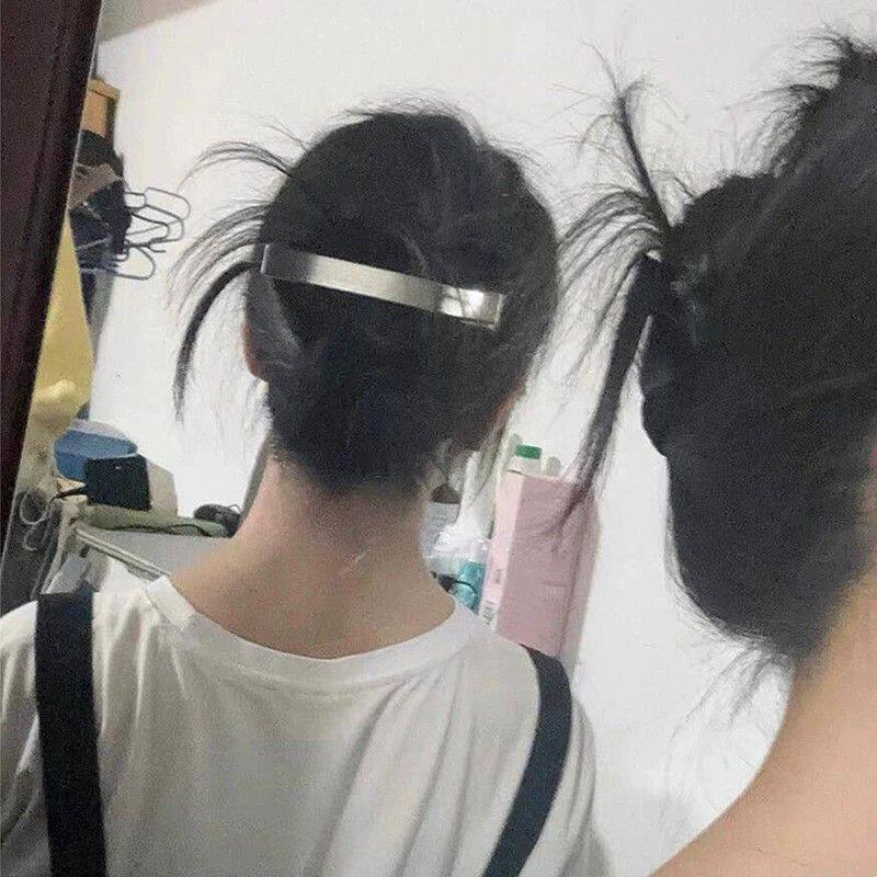 妈妈朋友的儿子裴石榴郑素敏同款金属拉丝发夹鸭嘴夹一字夹刘海夹