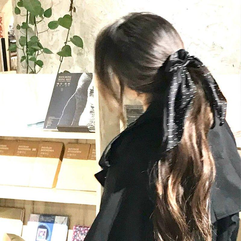 赵露思同款黑白波点发带发圈女2026新款气质甜美百搭绑法发饰头饰