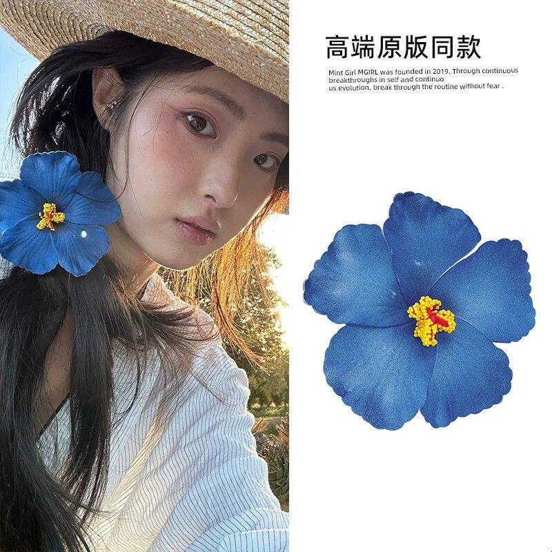 网红博主同款鸡蛋花发夹女波西米亚风旅拍饰品头饰氛围感发饰新款