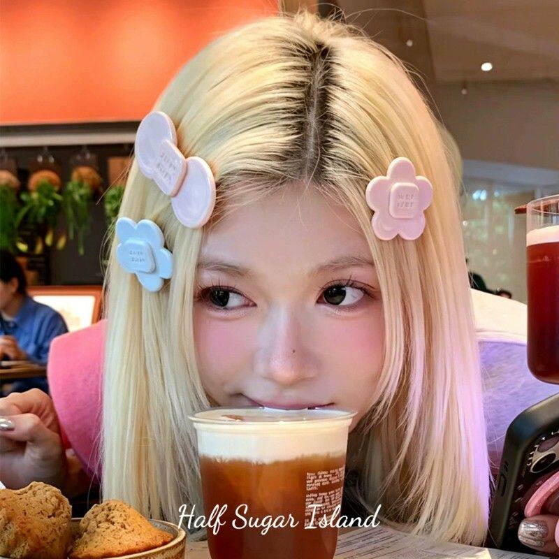 奶呼呼蝴蝶结花朵发夹韩系甜美可爱刘海夹前额侧边夹醋酸发卡头饰