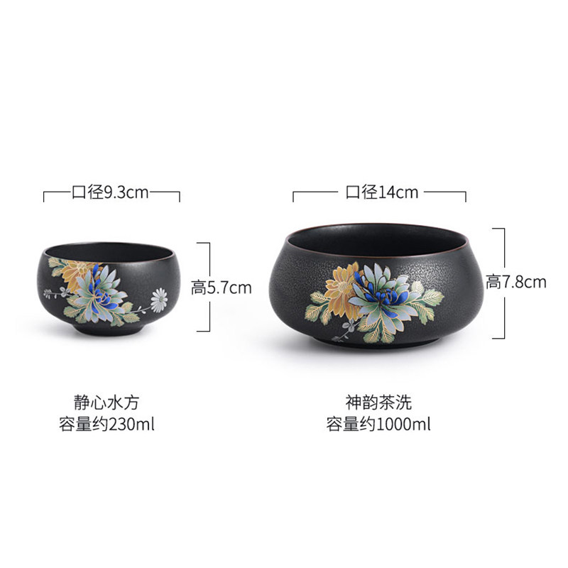 若善茶洗笔洗大号水盂特大仿古小号家用日式杯洗功夫茶具配件大全