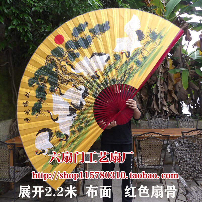 大挂扇子装饰扇工艺礼品扇客厅卧室电视背景墙壁挂扇子松鹤延年