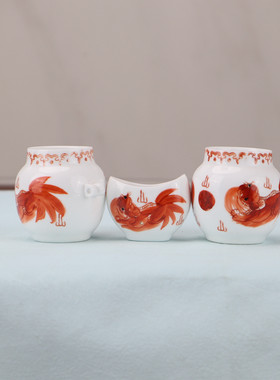 画眉鸡心青花鸟食罐鸟杯杯子瓷碗八哥蜡嘴高白狮子绣球鸟笼配件