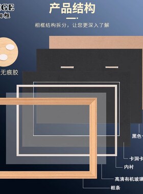 实木立体中空黑色卡纸马拉松奖牌展示框架徽章收纳相框定制挂墙