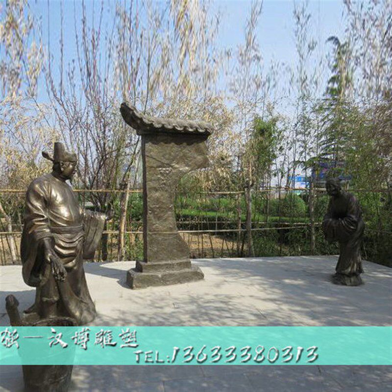 玻璃钢二十四孝文化传统人物铸铜雕塑弃官寻母民俗小品孝顺父母