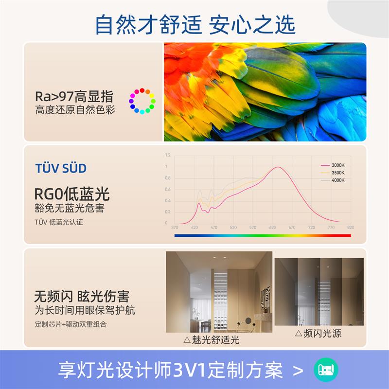 魅光照明 筒灯嵌入式家用防眩孔灯客厅过道走廊窄边框吊顶无主灯