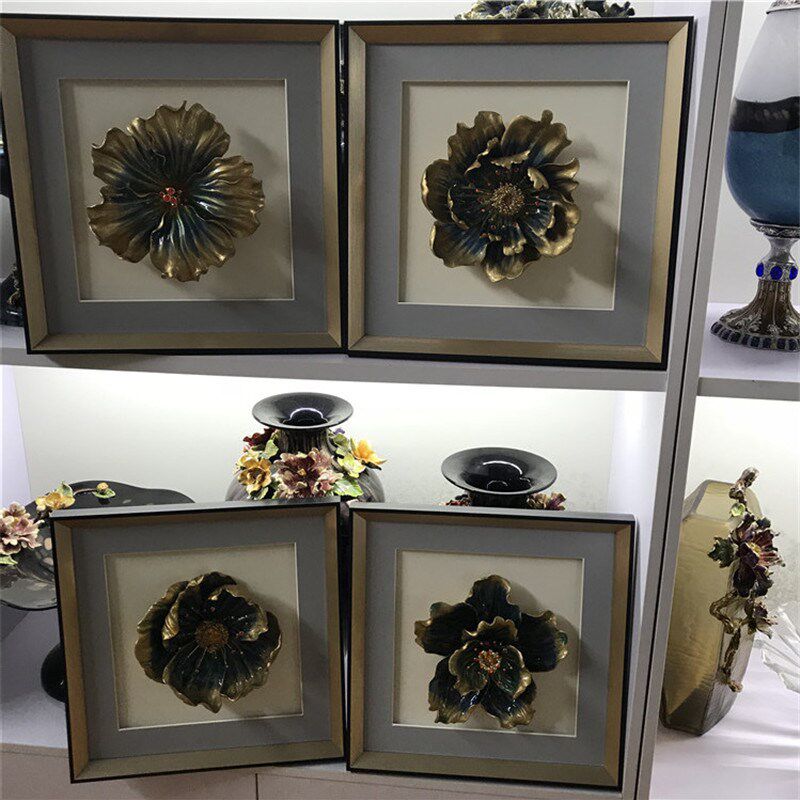 罗比罗丹罗比罗丹花开聚喜装饰壁画墙壁挂画饰品拼接创意简约时尚