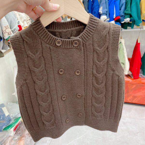 新款儿童开衫毛衣针织衫婴儿背心马甲春秋季衣服男宝宝外套童装女