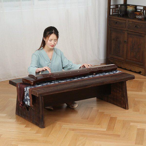 新中式全实木家用书桌书架一体桌小户型电脑学习女孩卧室长条桌子