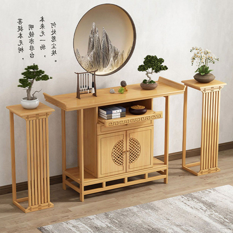 新中式玄关桌子轻奢进门玄关置物台实木家用供桌靠墙条案几装饰柜
