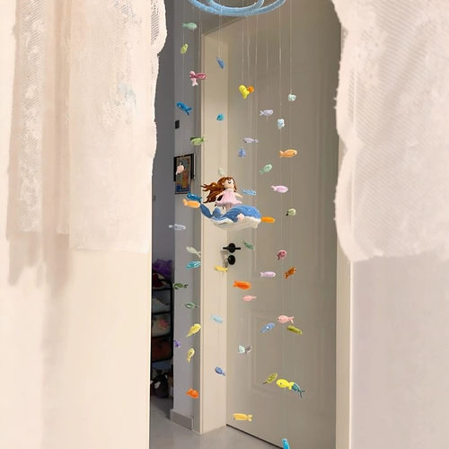 扭扭棒公主鲸鱼海洋总动员风铃手工diy材料包客厅卧室挂件装饰品