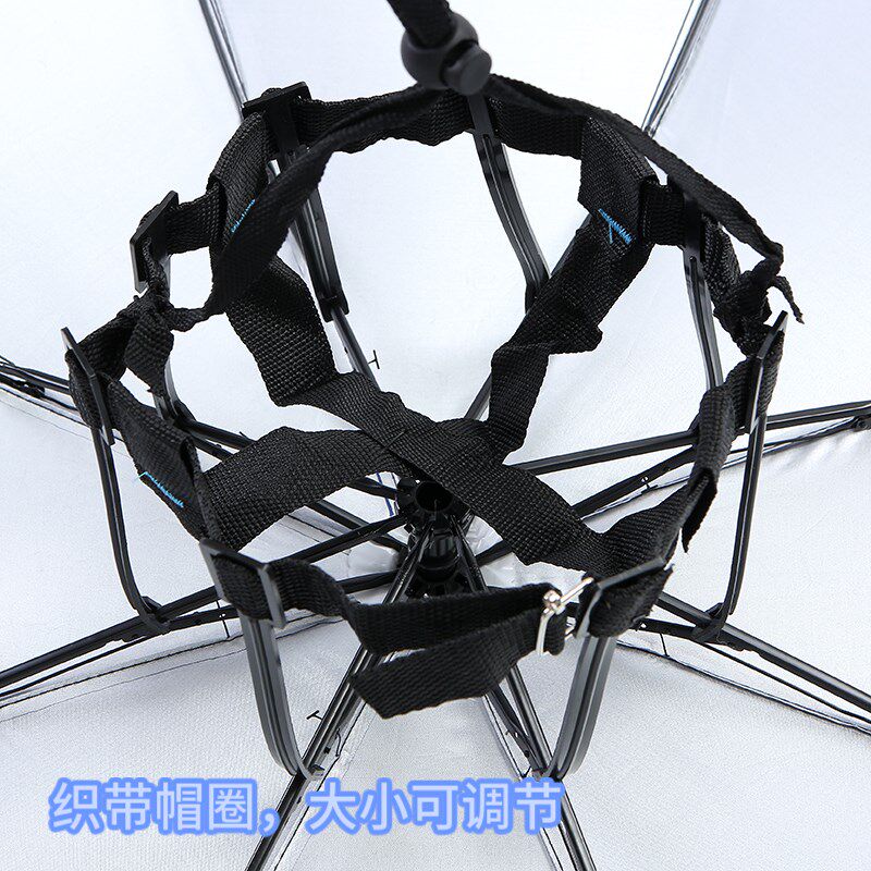 伞帽头戴式钓鱼伞三折超大户外环卫太阳伞晴雨两用斗笠伞防雨防晒