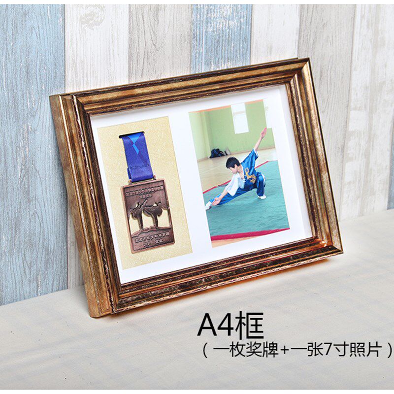 定制马拉松照片奖牌框收纳展示框架 完赛奖牌挂墙奖花相框