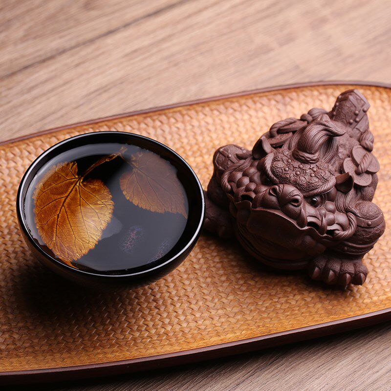 非遗大师黄少河木叶盏建盏主人杯茶杯茶盏全手工天目曜变功夫茶具