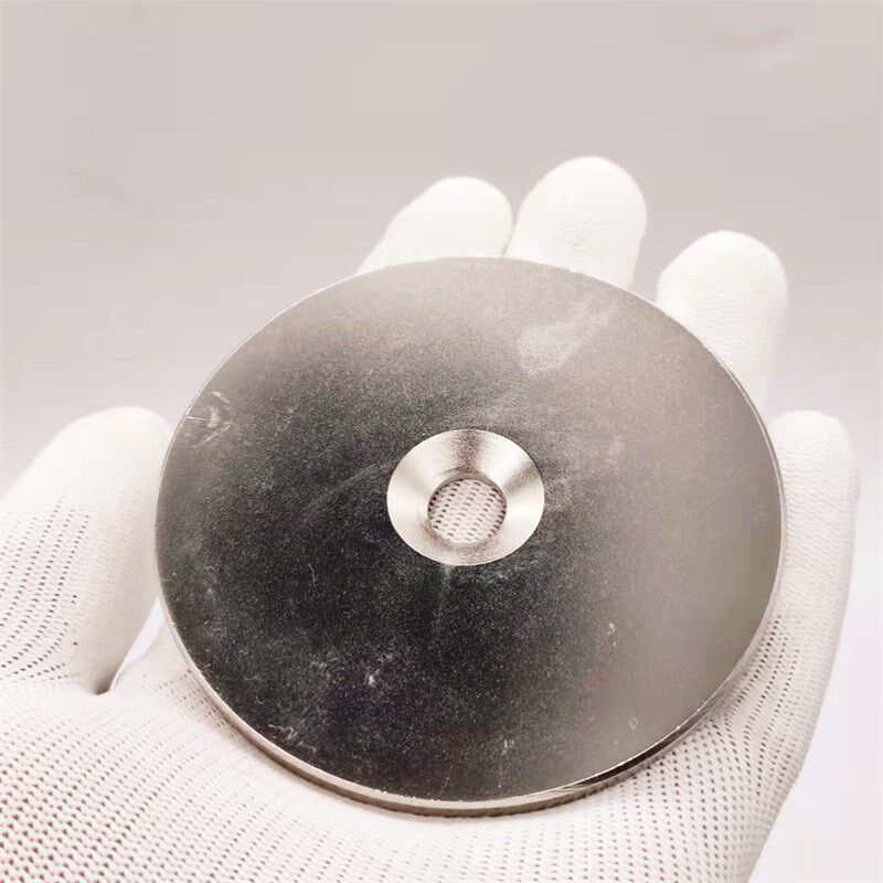 钕铁硼强力磁铁稀土磁铁带孔100/80X5-10mm 强磁吸铁石大圆片圆形