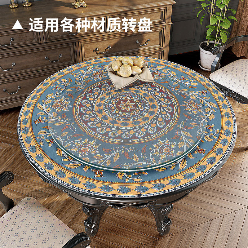 玻璃餐桌转盘家用转盘岩板大理石圆桌面圆盘餐桌选转盘台面居家