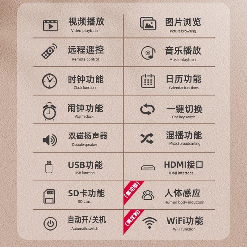 电子相册显示屏数码相框19 22 24寸家用智能高清1080P图片视频播