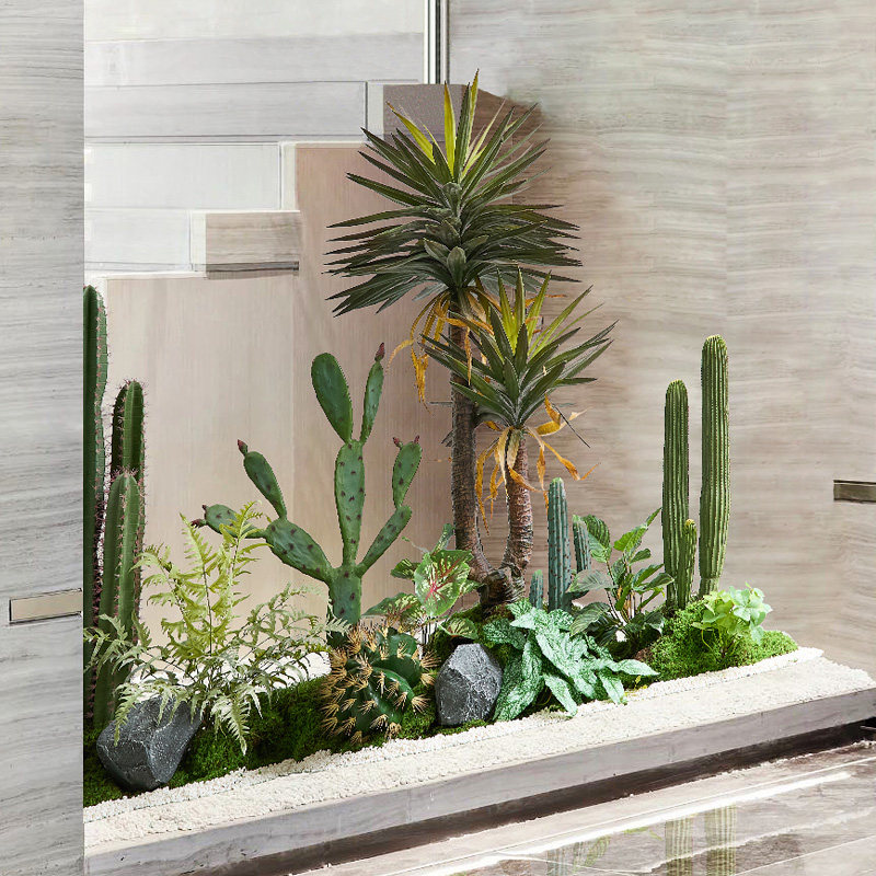 彷真仙人掌造景景观沙生植物橱窗大型仙人柱装饰创意落地盆栽摆件