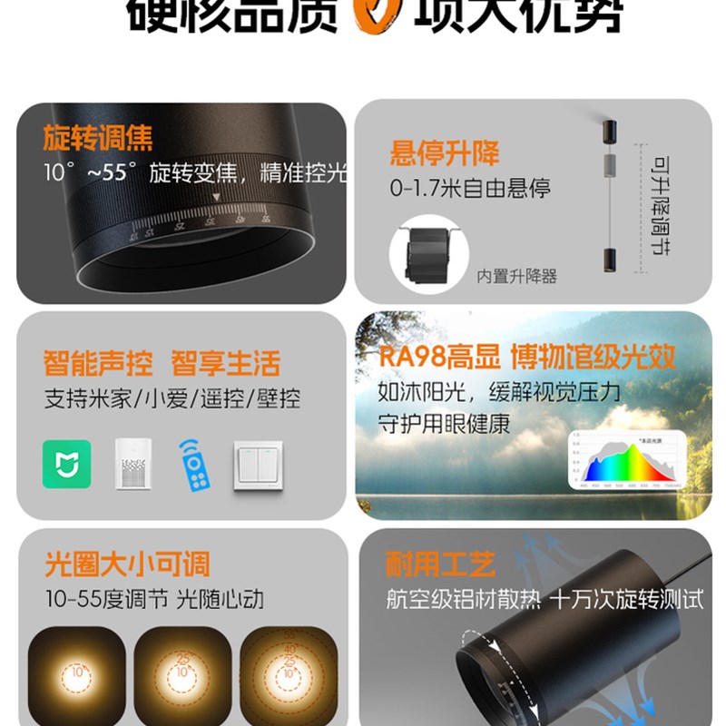 玄关吊线灯明装床头小吊灯可升降调焦变焦聚光饭厅灯餐桌入户射灯