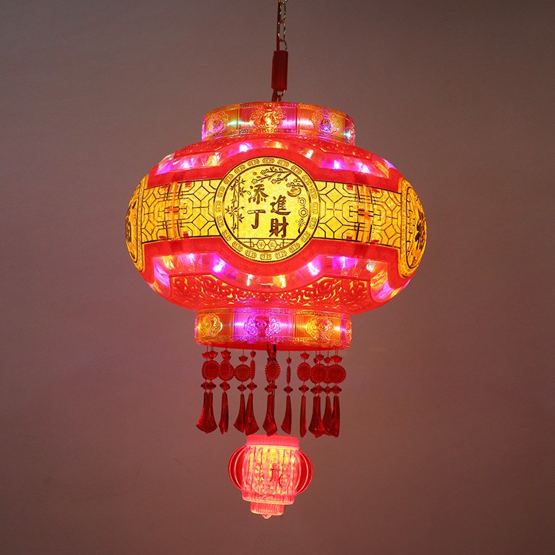 2025新款七彩走马灯LED旋转红灯笼春节乔迁喜庆结婚阳台大门灯笼
