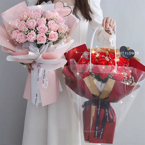 满天星干花仿真玫瑰香皂花大花束送女朋友爱人闺蜜生日送老师礼物