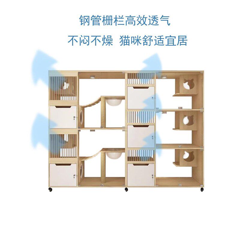 玻璃猫别墅宠物店橱窗展示柜实木猫笼子猫柜猫咖活体展示柜寄养笼