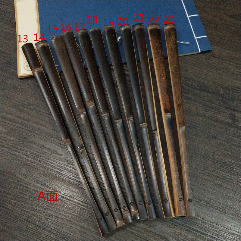 包邮文玩宣纸折扇9.5寸天然黝黑带节紫竹扇骨扇子配空白苏工扇面