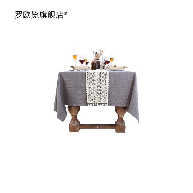 古典北欧蕾丝餐桌桌旗编织覆古韩式桌旗茶几旗布艺桌布床旗