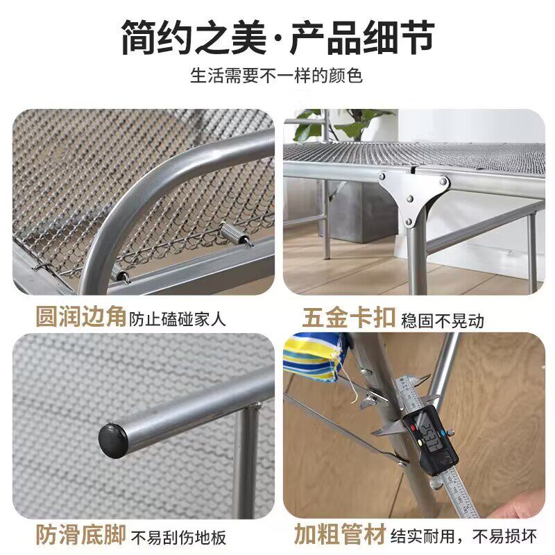 单人折叠钢丝床学生宿舍单人床家庭折叠床90cm宽铁床加厚午休老式