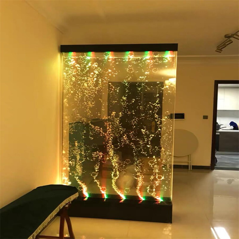 水幕墙流水墙气泡水舞大型亚克力屏风隔断玄关鱼缸客厅水族箱定做