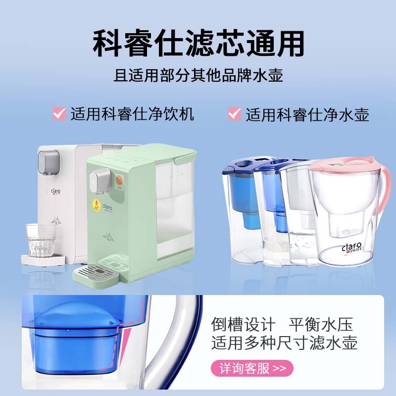 Claro科睿仕滤芯净水壶过滤水壶软化自来水净饮水机进口加强滤芯