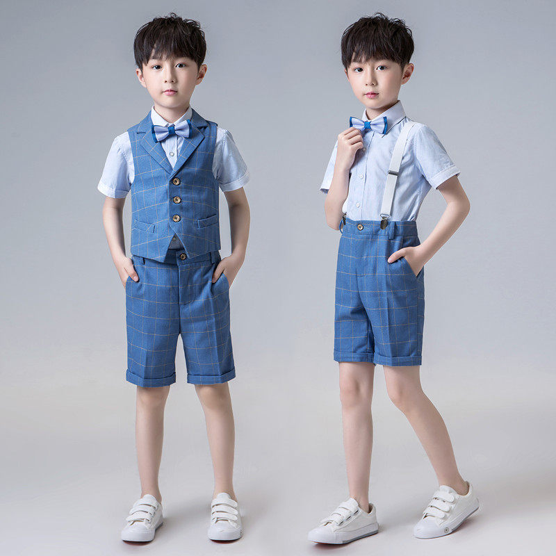 男童主持人小礼服夏装钢琴演奏服装儿童西装夏季男孩比赛表演正装
