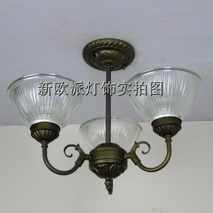 欧式铁艺透明玻璃吸顶灯小户型书房卧室新中式多头铁艺吸顶读书灯