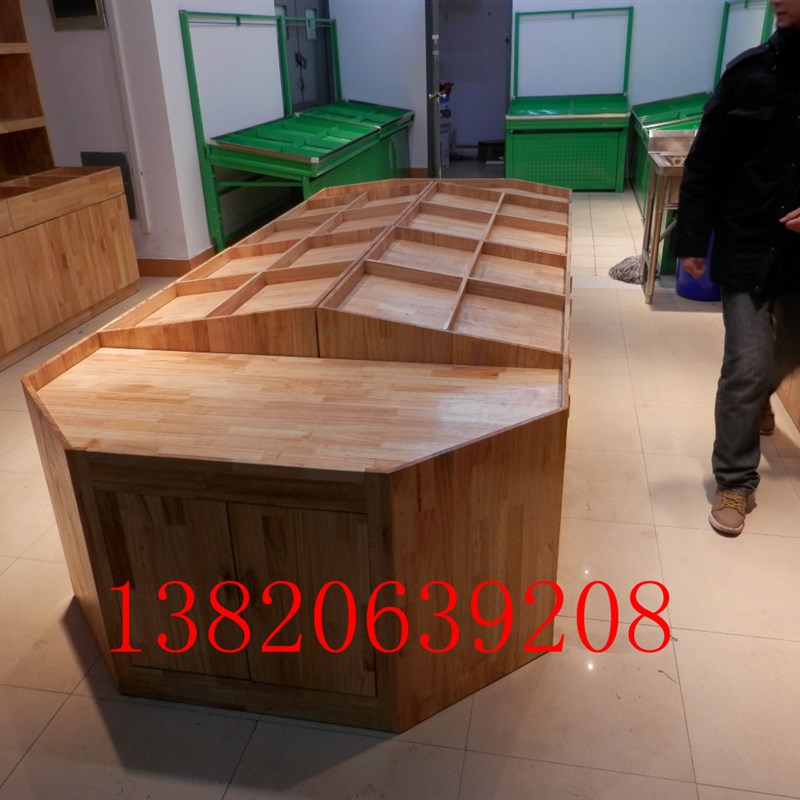天津实木水果货架鸡蛋展柜米粮桶五谷杂粮展柜干果展柜食品展柜