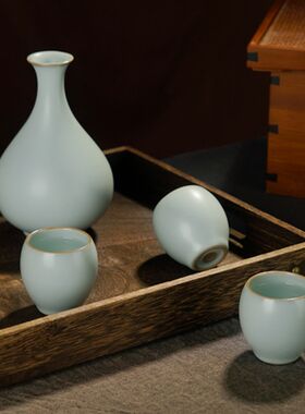 不开片汝窑闻香杯功夫茶杯陶瓷景德镇汝瓷品茗主人杯单杯仿古瓷器
