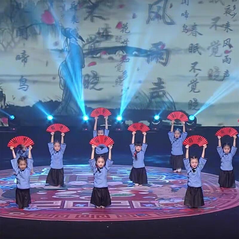 儿童国学礼赞演出服女童民国风表演服幼儿园中山装民国学生服舞蹈
