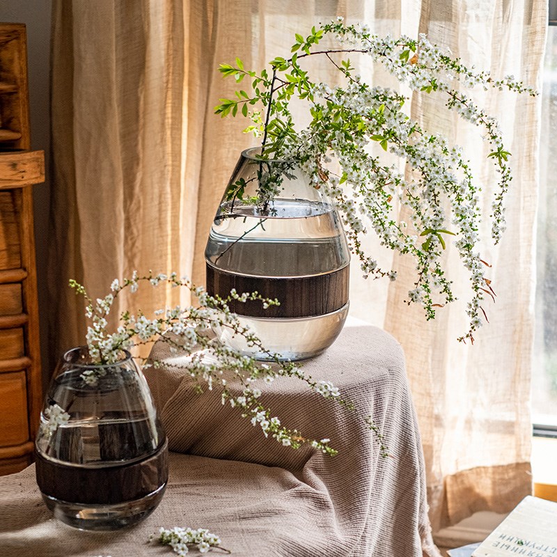 玻璃花瓶透明水养鲜花水培插花桌面装饰摆件花瓶鱼缸一体两用造景