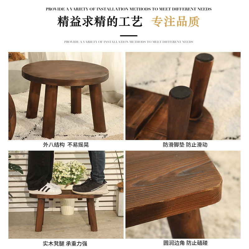 中式实木矮凳家用小方凳入户迷你凳子宝宝换鞋凳儿童木制板凳小型