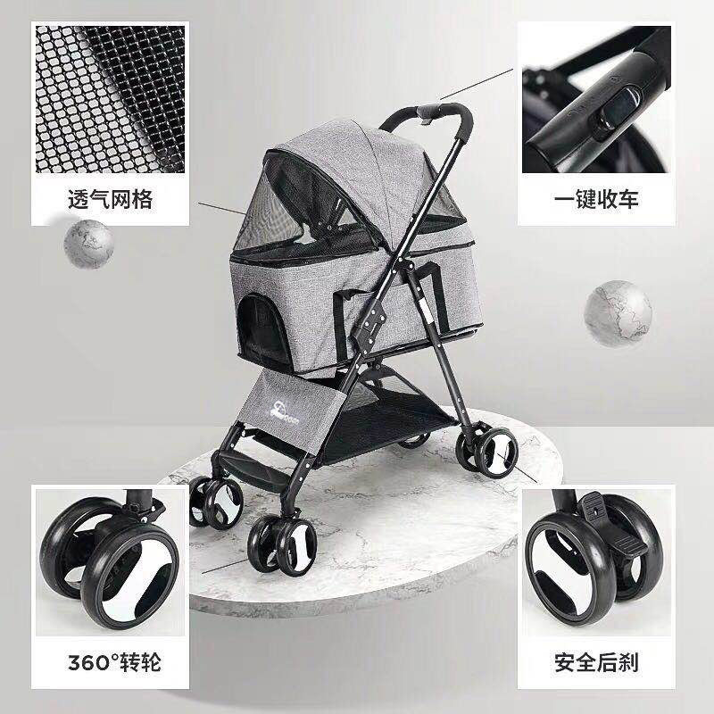 宠物车狗推车中小型可折叠轻便可拆洗遛狗车车载包猫咪外出小推车