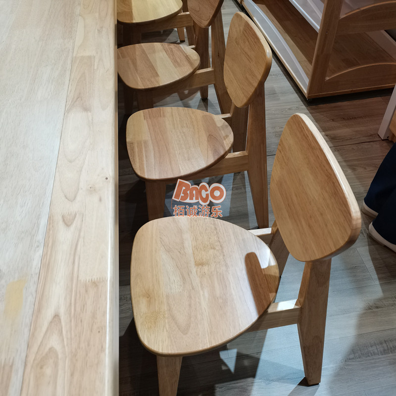 幼儿园儿童功能室美工画画工作台桌椅组合橡胶木10人课桌椅手工桌