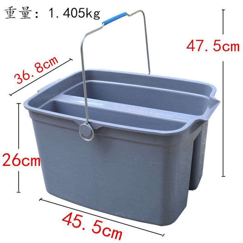 双格清洁桶卫生清洁塑料打蜡桶酒店家庭工具篮方形塑料地拖桶车桶