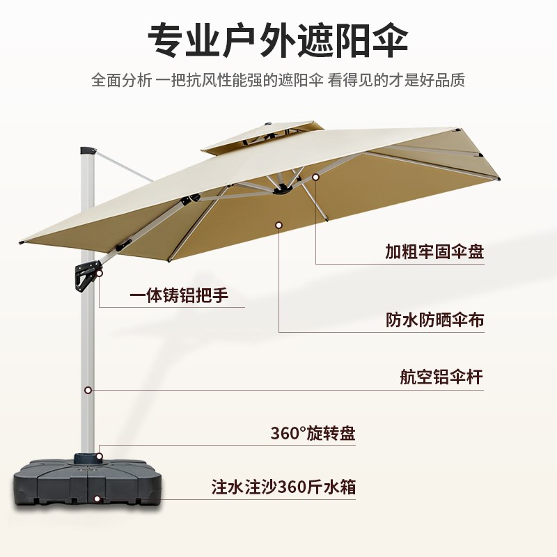 户外遮阳伞庭院伞露天阳台别墅花园太阳伞棚商用室外可旋转罗马伞